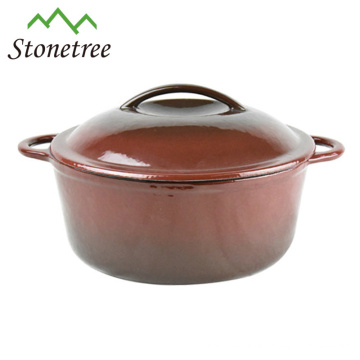 Pot de cuisson émaillé en porcelaine émaillée de forme ovale rouge de haute qualité, cocotte en fonte